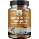 Advanced Lion's Mane Mushroom Supplement - Lions Mane Supplement Capsules with Reishi Chaga Maitake & Shiitake for Brain Health Memory Support & Focus - Nootropic for Mental Clarity - 120 Count