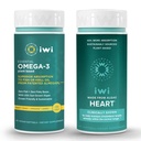 Iwi Omega-3 Essential & Heart Omega-3 Bundle, 30 Servings, Vegan Plant-Based Algae Omega 3, Krill & Fish Oil Alternative, No Fishy Aftertaste