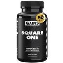 Gains in Bulk Square 1 Multivitamin and Mineral Supplement for Women and Men, Vitamins, Digestive Enzymes and Organic Minerals for Muscle Health, Performance and Immune Support, 90 Capsules