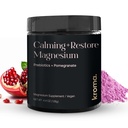 Kroma Calming + Restore Magnesium Powder – Magnesium Citrate with L-Theanine for Relaxation, Sleep Cycle & Digestive Support – Muscle Recovery Supplement – Pomegranate Flavor – 4.4 oz, 30 Servings