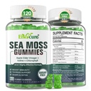 Sea Moss Gummies Sugar-Free, Extra Strength Irish Moss Gel Supplement with Iodine, Chlorophyll, Unfiltered ACV, D3, Burdock Root, Bladderwrack for Immune, Digestive, Skin, Hair, Det❤️x, Vegan, 2Pack