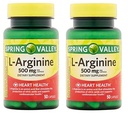 Spring Valley: 100 Capsules 500 Mg Ea. L-Arginine (Pack of 2)