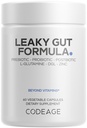 Codeage Leaky Gut Supplement, L-Glutamine, N-Acetylglucosamine, Probiotic, Butyric Acid, Polyphenols, Quercetin, DGL, Marshmallow Root, Berberine, BioPerine, Cinnamon, Vegan, Non-GMO, 60 Capsules