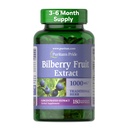 Puritan's Pride Premium Bilberry Fruit Extract 250 mg, 4:1 Concentrated Herbal Supplement, Vitamin C, 3 to 6 Month Supply, 180 Rapid Release Softgels(Packaging May Vary)