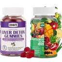 VIDAVITE Bundle of Liver Cleanse Detox & Repair Gummies + Fruits, Green and Veggie Gummies (30-Day Supply)