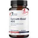 Designs for Health Curcum-Evail 400 - Bioavailable Turmeric Curcumin Supplements - Evail Emulsification Technology - Curcumin C3 Complex with Turmeric Oil + Vitamin E, Non-GMO (120 Softgels)