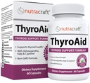 ThyroAid #1 Thyroid Support Supplement | Natural Herbal Thyroid Formula with Iodine (Kelp), Ashwagandha, L-Tyrosine & More | Support Thyroid Health & Energy Levels | 60 Capsules