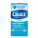 Colace Clear Stool Softener Soft Gel Capsules Constipation Relief 50mg Docusate Sodium Doctor Recommended 28ct