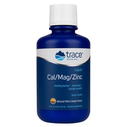 Trace Minerals Cal/Mag/Zinc - Liquid Mineral Supplement for Natural Body Health - Bone, Muscle & Cellular Health - Supports Immunity & Energy - Gluten-Free - 16Fl Oz (32 Servings) - Pina Colada