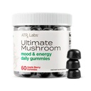 Ultimate Mushroom Daily Gummies - Mushroom Gummies with Cordyceps, Lion’s Mane, and Reishi, Plus Huperzine A & L-Theanine, May Improve Mood and Energy, Apple Berry Flavor, 60 Count