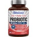 Probiotics 60 Billion CFU 19 Strains for Men & Women, with 100mg Prebiotic, Shelf Stable, 2-in-1 Daily Care Probiotic, Non-GMO, Digestive & Immune Health, 60 Veggie Capsules