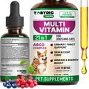 TOBYDIC Cat & Dog Multivitamin 21 in 1 Pet Supplements with Cranberry & Glucosamine - Natural Medicine & Support for UTI, Urinary Tract, Bladder, Kidney, Skin Coat, Joints Treatment