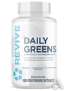 Revive MD Daily Greens Supplement for Men & Women - Superfood & Antioxidant Blend w/Digestive Enzymes, Prebiotics & Probiotics for Immune Support, Digestive & Gut Health - 180 Capsules (60 Servings)