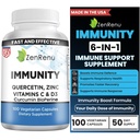 Immunity Quercetin 700 mg Zinc Vitamin C Vitamin D Immune Support Supplement with Curcumin - Easy to Absorb Immunity Supplement, 100 Vegetarian Capsules 50 Day Supply