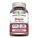 Amazing Formulas Niacin(Vitamin B3) 250 mg 180 Capsules Supplement | Non-GMO | Gluten Free | Made in USA