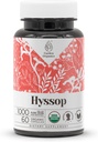 Hyssop USDA Organic 60 Capsules | High-Potency Natural Supplement | Certified Organic Vegetarian Capsules and Organic Hyssop (Hyssopus officinalis) Dried Herb (60 Capsules)