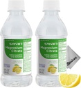 BASICOS 2Pack Swan Lemon Magnesium Citrate Oral Solution 10 oz- Laxative Supplement for Constipation Relief, Regularity - Bonus Microfiber Cloth