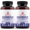Triple Magnesium Complex Supplement – 300mg Fast-Acting Magnesium Glycinate and Citrate Combo, with Malate for Relaxation, Sleep & Well-Being – Natural, Vegan, Non-GMO 120 Capsules (2 Pack)