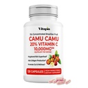 Vitapia Organic Camu Camu Extract 20% Vitamin C Capsules - Antioxidant, Collagen, Immune Health, Skin, Metabolism - 120 Veggie Capsules - Non GMO, Gluten Free, Vegan Friendly Supplement