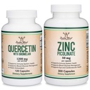Double Wood Supplements Quercetin and Zinc Bundle - Support Immune System Health (120 Count Quercetin and 300 Count Zinc)