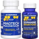 NATURAL STACKS Dopamine Brain Food + Magtech Magnesium Supplement Bundle - Supports Focus, Relaxation & Memory* - 240 Total Capsules