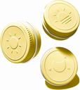 Extra Small Single Pill Box for Purse (3 Pack), Aluminum Screw Top Pill Container, 3 Times a Day Portable Waterproof Single Pill Case for Vitamins, Fish Oils, Supplements (Light Yellow)