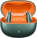 Rechargeable Bluetooth Hearing Aids for Mild to Severe Hearing Loss - OTC - Smart Fitting - RIC (Receiver-in-Canal) Design with Noise Reduction - Includes Charging Box, Green