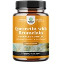 Pure Quercetin with Bromelain Supplement for Immune Aid - High Potent Quercetin 500mg Capsules with Bromelain for Immune Support & Breathing - Nutritional Respiratory Supplement - 90 Ct