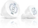 Small & Large 2-Pack Portable Protein Supplement Funnels, Great for Pre-Workout, BCAA's, and Protein Powder. Easy & Mess Free Container for Workout, Travel, to-Go, Fitness, WOD. (White & Blue)
