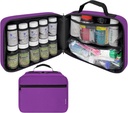 Large Padded Pill Bottle Organizer, Medicine Bag, Case, Carrier for Medications, Vitamins, and Medical Supplies - Travel Medicine Organizer and Home Storage Med Bag - Purple (Without Lock)
