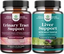 Bundle of D Mannose Capsules with Cranberry Juice Powder & Dandelion for Urinary Tract Health and Liver Support Milk Thistle Supplements with Dandelion Root, Choline, Beetroot & Artichoke Extract