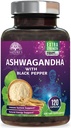 Ashwagandha Supplements - High-Absorption Ashwagandha Root Extract Powder with Black Pepper for Max Absorption - Herbal Supplement for Women & Men, Vegan & Gluten Free, Bottled in USA - 120 Capsules
