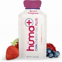 Huma Plus (Double Electrolytes) - Chia Energy Gel, Berries & Pomegranate, 24 Gels - Stomach Friendly, Real Food Energy Gels