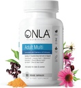 ONLA Elderberry Supplements for Women 80mg - Vegan Multivitamins for Immune Support with Echinacea & Elderberry - Non-GMO, Gluten-Free Daily Capsules- 3 Month Supply (Expiry May 2025)