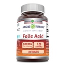 Amazing Formulas Folic Acid 5000 Mcg per Serving | Tablets Supplement | Non-GMO | Gluten-Free | Made in USA (1 Pack | 120 Count)