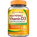 Doctor's Recipes Vitamin D3 5000IU, Immune Support for Bones, Teeth, and Immune Function, Non-GMO, No Gelatin, Gluten or Soy, 120 Vegetarian Softgels