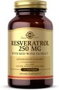 Solgar Resveratrol 250 mg with Red Wine Extract - 60 Softgels - Antioxidant Support - Non-GMO, Gluten Free, Dairy Free - 60 Servings