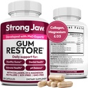 Strong Jaw Gum Restore - Gum Repair for Receding Gums | Teeth Magnesium Supplements, Oral Care, Remineralizing Dental Health Vitamins for Adults | 1 Month Supply, 180 Capsules, Made in USA