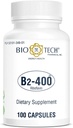 Bio-Tech Pharmacal B2-400, 100 Capsules – All-Natural Supplement – Supports Clarity and Productivity – No Dairy, Fish, Gluten, Peanut, Shellfish, GMOS, & Soy – No Artificial Colors