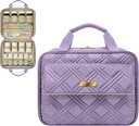 Large Quilted Medicine Bag, Carrier, Case, Travel Organizer for Medications, Pill Bottles, Toiletries and Medical Supplies with Fixed Pockets